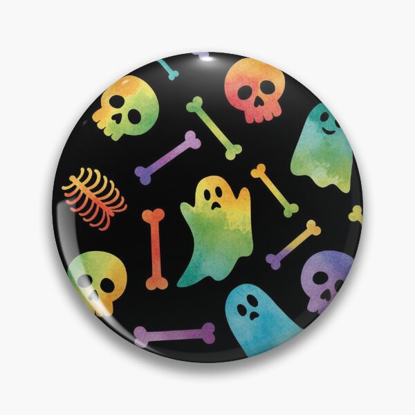 Item preview, Cute Watercolor Ghosts Skulls & Bones Halloween Pattern designed and sold by Zazizu.