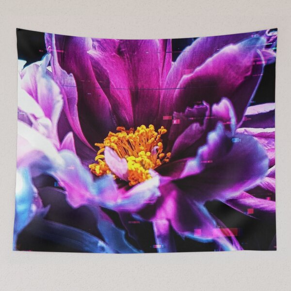 Item preview, Neon Glitch Art Pink Peony Flower designed and sold by Apex_Visuals.