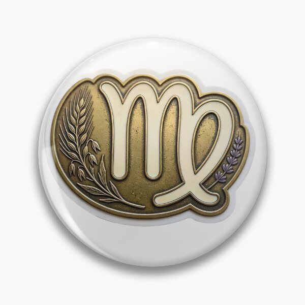 Item preview, Virgo Gold Bronze Coin Badge Laurel Zodiac Art designed and sold by Zodiac Celestial Art.