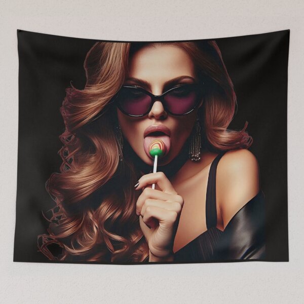 Item preview, Glam Sunglasses Girl Licking Lollipop designed and sold by Voodoo Store Paranormal Collections.