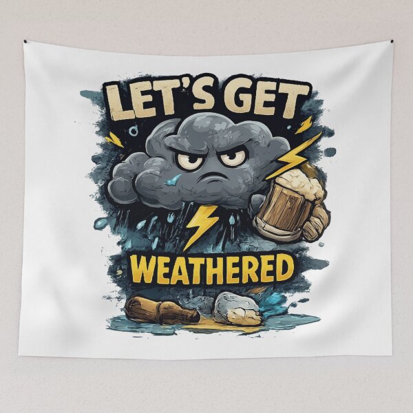 Item preview, Funny Storm Cloud Beer Cartoon Graphic Tee designed and sold by RedPixelPlus.