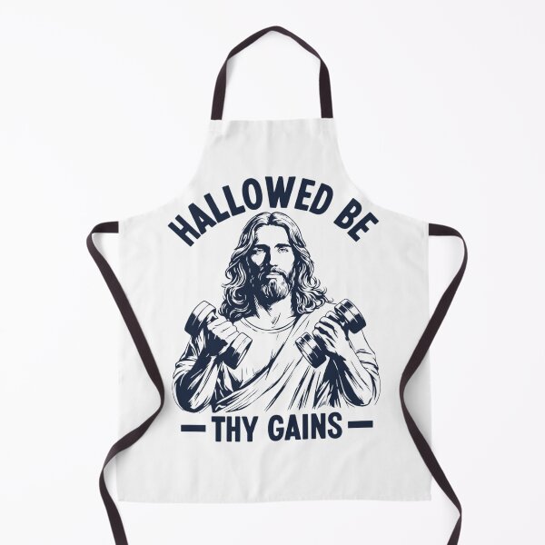 Item preview, Hallowed Be Thy Gains Funny Gym Jesus Weightlifting  designed and sold by haitrieuic96.