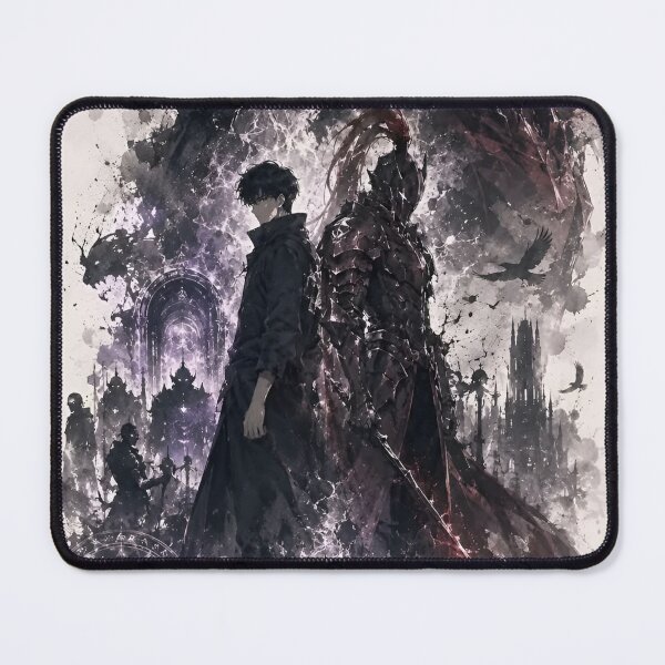 Item preview, Shadow Monarch & Dark Knight | Anime Inspired Dark Fantasy Warrior Art Print designed and sold by Dyan4.