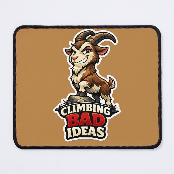 Item preview, Climbing Bad Ideas – Funny Goat Meme designed and sold by lazygum.