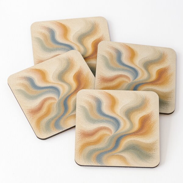 Item preview, Ochre and Blue Undulations designed and sold by Ingorgia Studio.