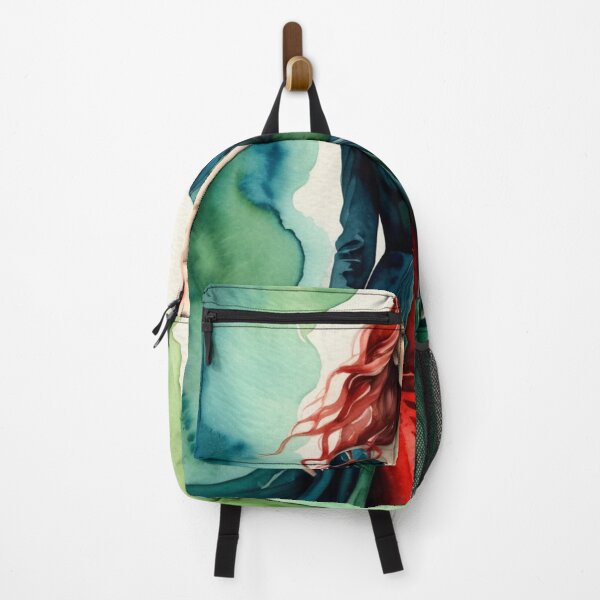 Item preview, Beautiful redhead girl in a watercolor green outfit designed and sold by RAISC.