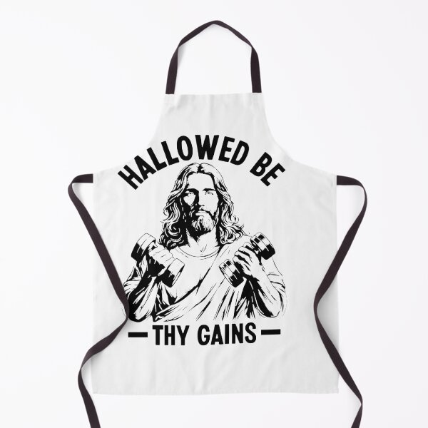 Item preview, Hallowed Be Thy Gains Funny Gym Jesus Weightlifting designed and sold by haitrieuic96.