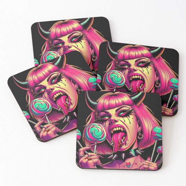Item preview, Demon Punk Girl Eating Candy designed and sold by Voodoo Store Paranormal Collections.