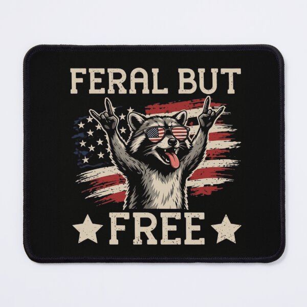 Item preview, Feral But Free Patriotic Raccoon Vintage USA American Flag designed and sold by haitrieuic96.