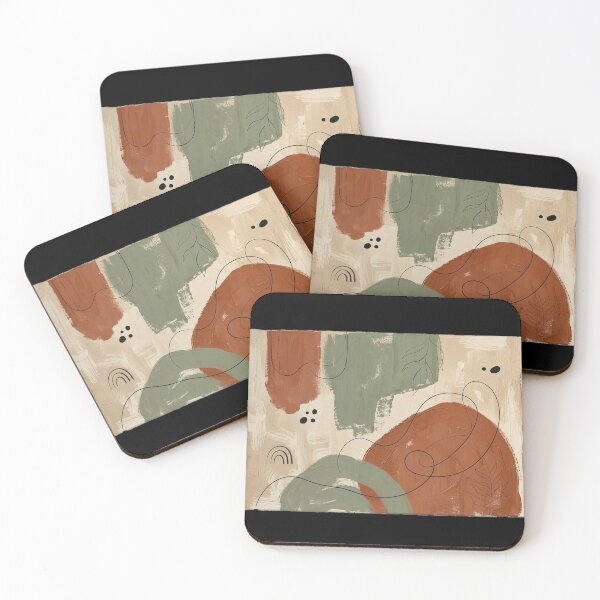 Item preview, Earth Tone Abstract Minimalism Organic Shapes Painting. designed and sold by  BreedCraft Studio.