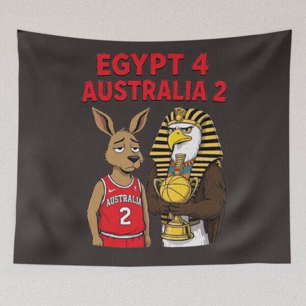 Item preview, Egypt 4 Australia 2 FOOTBALL Win Pharaoh Eagle Trophy Funny Sports Tshirt designed and sold by BodaZZ.