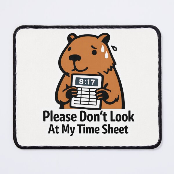 Item preview, Funny Timesheet Capybara Remote Work Office Joke designed and sold by yanejoy.