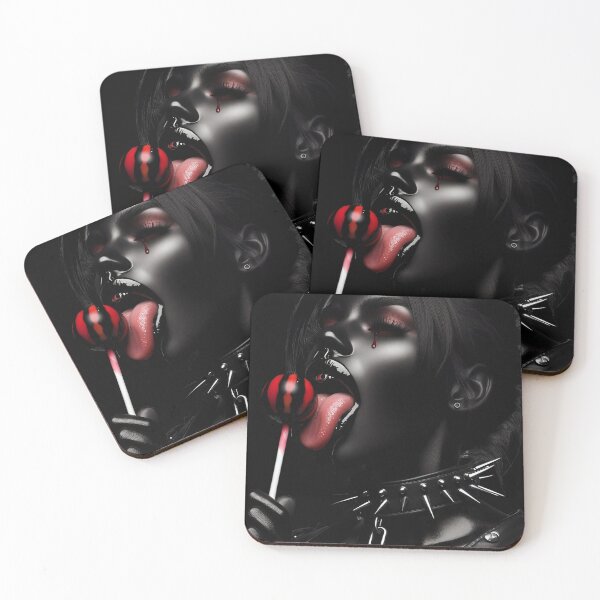 Item preview, Dark Latex Girl Licking Lollipop designed and sold by Voodoo Store Paranormal Collections.