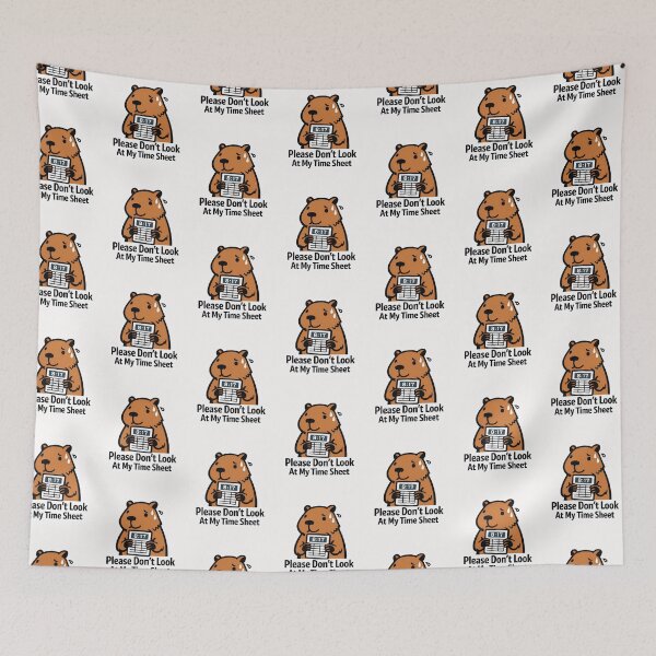 Item preview, Funny Timesheet Capybara Remote Work Office Joke designed and sold by yanejoy.