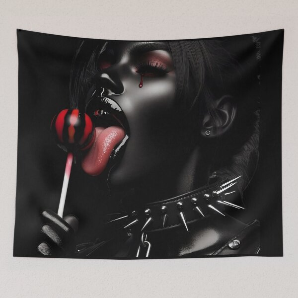 Item preview, Dark Latex Girl Licking Lollipop designed and sold by Voodoo Store Paranormal Collections.