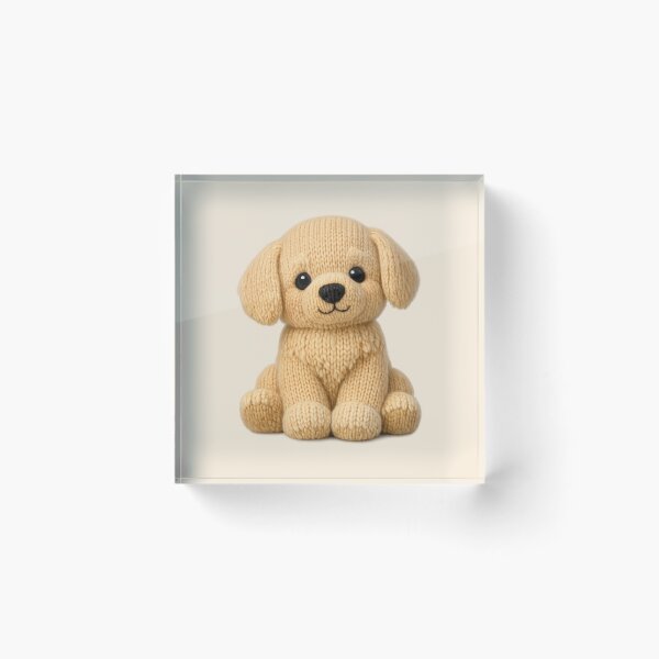 Item preview, Cute Knitted Golden Retriever Plush | Kawaii Handmade Crochet Cottagecore designed and sold by Moons Studio.