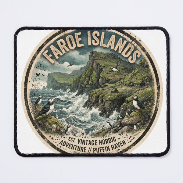 Item preview, Faroe Islands Nordic Coastal Adventure Travel Sticker designed and sold by Imaginarium of Chaos falcon88 .