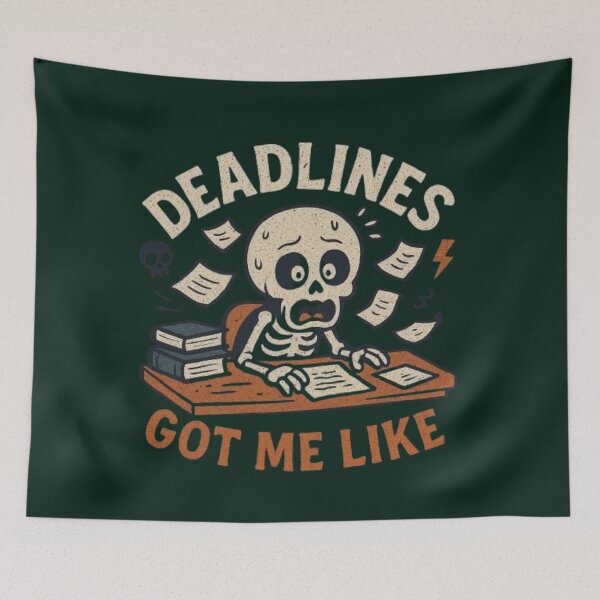 Item preview, Deadlines Got Me Like Funny Skeleton Student Back To School Halloween T-Shirt designed and sold by HopeAndHustle.