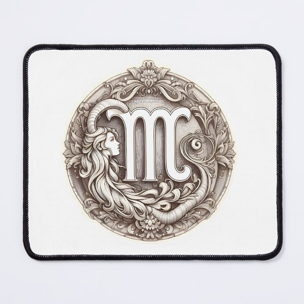 Item preview, Virgo Ornate Silver Medallion Engraving Maiden Zodiac Art designed and sold by Zodiac Celestial Art.