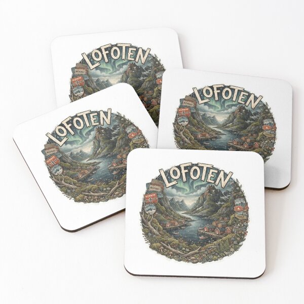 Item preview, Lofoten Norway Fjord Mountain Travel Sticker designed and sold by Imaginarium of Chaos falcon88 .