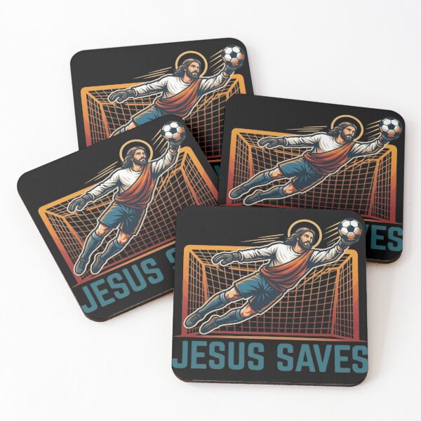 Item preview, Jesus Saves Soccer Goalie Funny Christian Football Goalkeeper Graphic designed and sold by haitrieuic96.