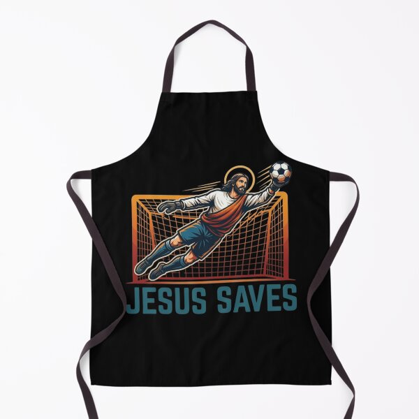 Item preview, Jesus Saves Soccer Goalie Funny Christian Football Goalkeeper Graphic designed and sold by haitrieuic96.