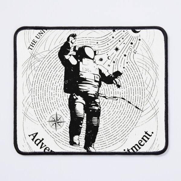 Item preview, The Universe Bends To The Brave Astronaut Linocut designed and sold by Doulouxhop.