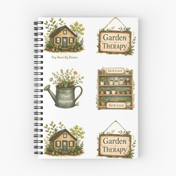 Item preview, Cozy Tiny Cottage with Herb Garden | Vintage Botanical Cottagecore Watercolor Sticker designed and sold by Spirit of Siam.