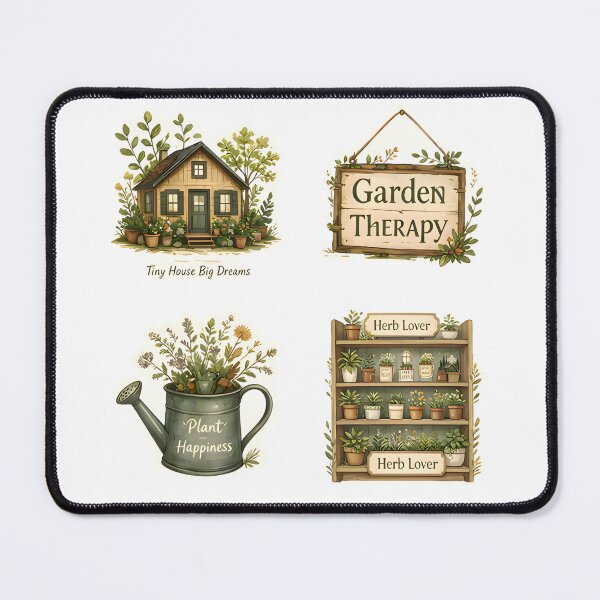 Item preview, Cozy Tiny Cottage with Herb Garden | Vintage Botanical Cottagecore Watercolor Sticker designed and sold by Spirit of Siam.