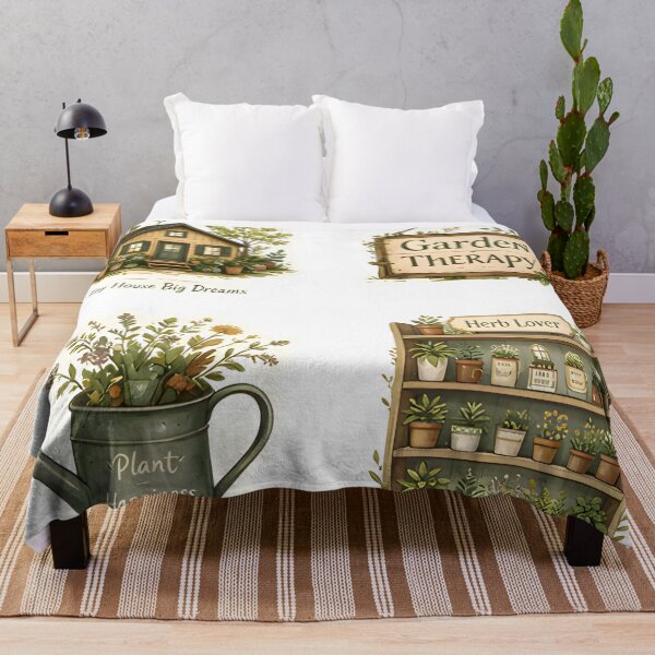 Item preview, Cozy Tiny Cottage with Herb Garden | Vintage Botanical Cottagecore Watercolor Sticker designed and sold by Spirit of Siam.