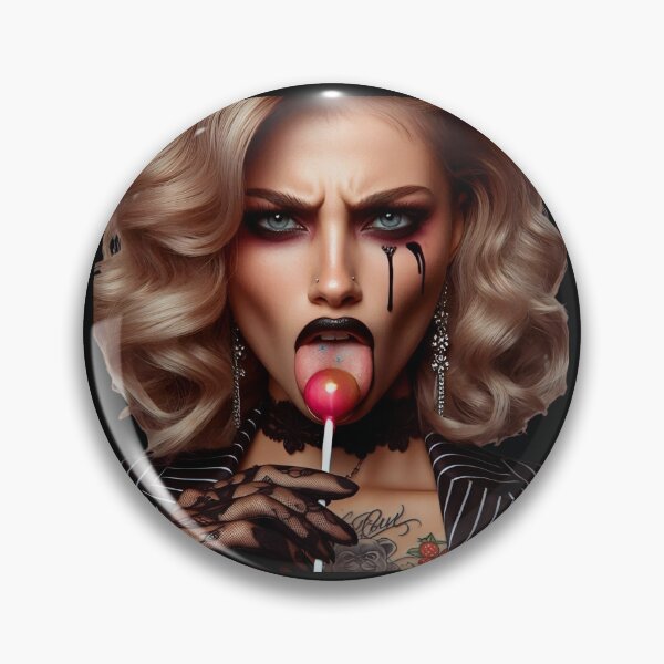 Item preview, Gothic Glamour Girl Licking Lollipop designed and sold by Voodoo Store Paranormal Collections.