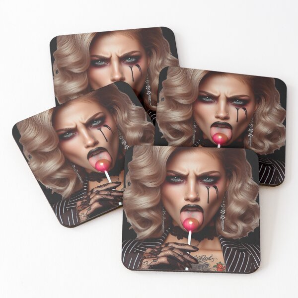 Item preview, Gothic Glamour Girl Licking Lollipop designed and sold by Voodoo Store Paranormal Collections.