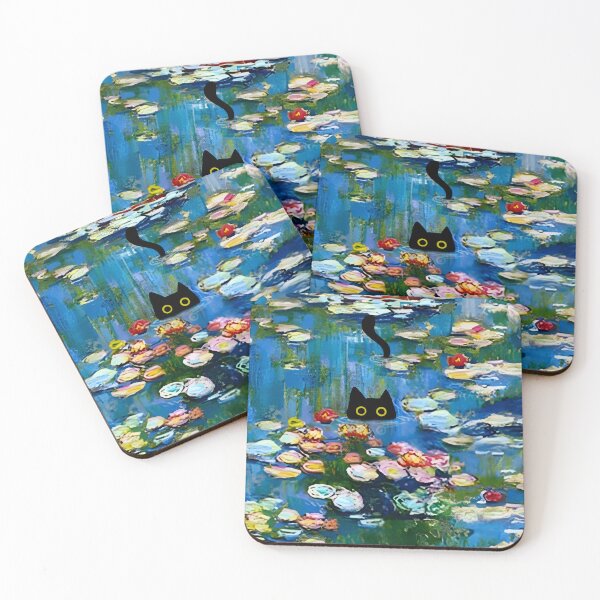 Item preview, Monet Cat in Water Lilies Pond designed and sold by PurrfectHome.