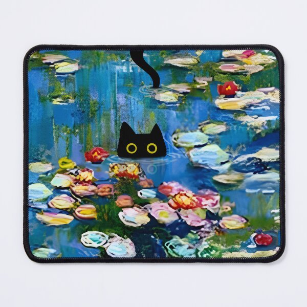 Item preview, Monet Cat in Water Lilies Pond designed and sold by PurrfectHome.