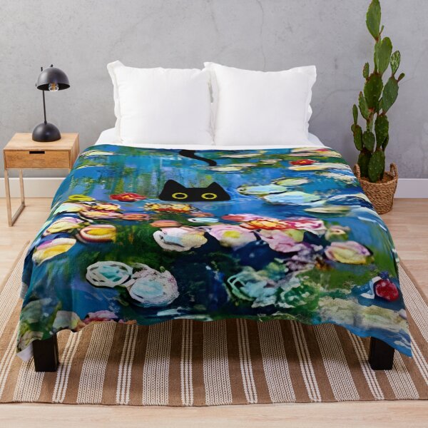 Item preview, Monet Cat in Water Lilies Pond designed and sold by PurrfectHome.