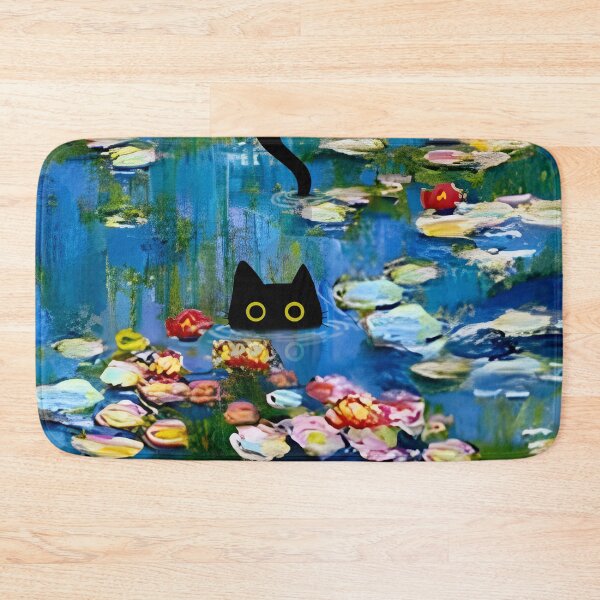 Item preview, Monet Cat in Water Lilies Pond designed and sold by PurrfectHome.