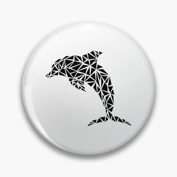 Item preview, Black Geometric Dolphin designed and sold by Espyr.Art.