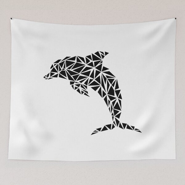 Item preview, Black Geometric Dolphin designed and sold by Espyr.Art.