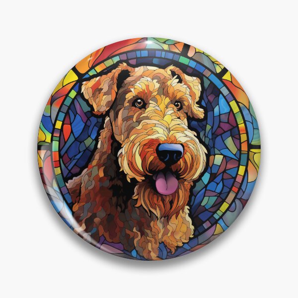 Item preview, Airedale Terrier Dog Stained Glass Leadlight Artistic Design Mom Dad designed and sold by rafaeltto.