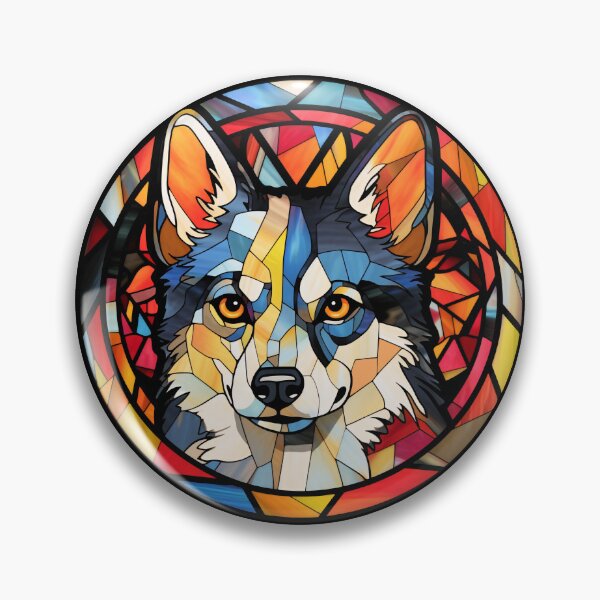 Item preview, Alaskan Klee Kai Dog Stained Glass Leadlight Artistic Design Mom Dad designed and sold by rafaeltto.