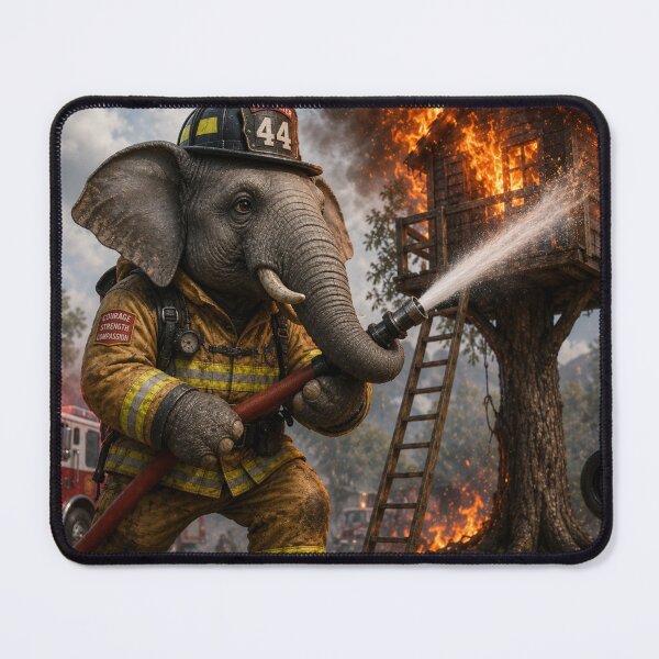 Item preview, Firefighter Elephant designed and sold by Pond21.