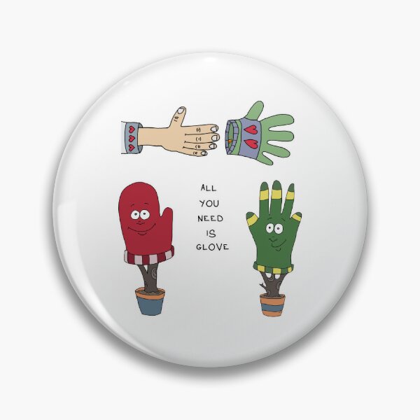 Item preview, All You Need Is Glove Funny Pun Cartoon | Cute Winter Mittens Love Sticker designed and sold by MyxaART.