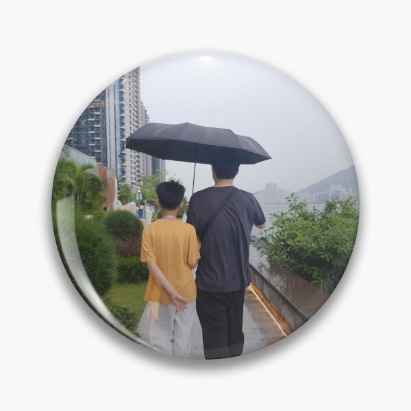 Item preview, Walk With Father - Rainy Day on Hong Kong Waterfront designed and sold by Haani786.