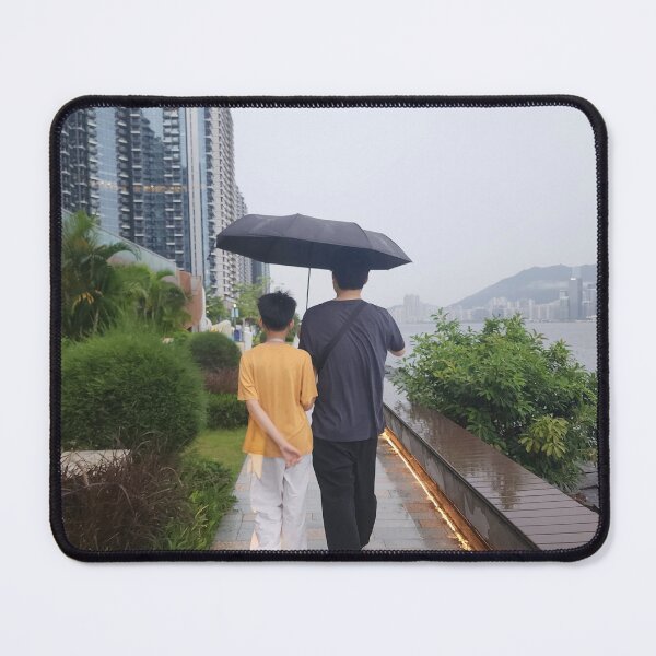 Item preview, Walk With Father - Rainy Day on Hong Kong Waterfront designed and sold by Haani786.