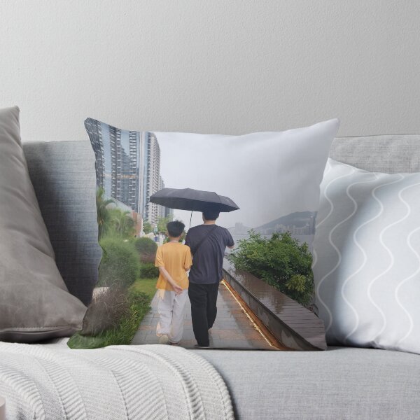 Item preview, Walk With Father - Rainy Day on Hong Kong Waterfront designed and sold by Haani786.