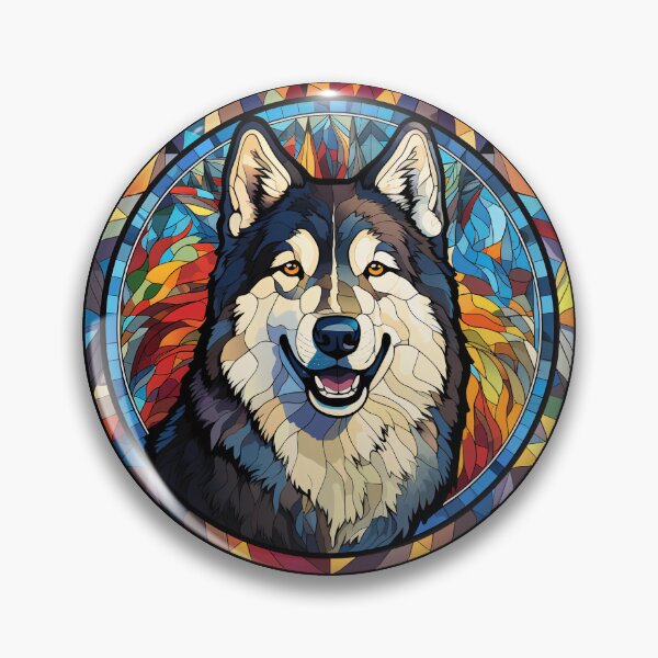 Item preview, Alaskan Malamute Dog Stained Glass Leadlight Artistic Design Mom Dad designed and sold by rafaeltto.