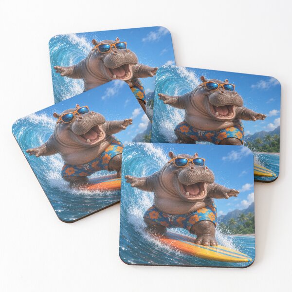 Item preview, Surfing Hippo designed and sold by Pond21.