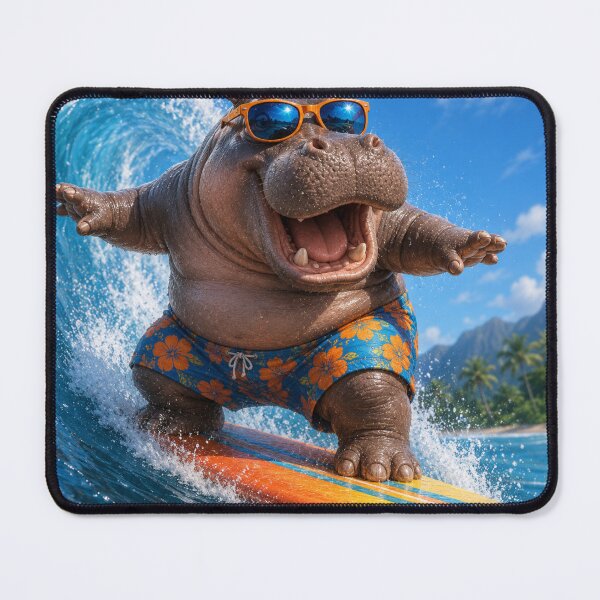 Item preview, Surfing Hippo designed and sold by Pond21.