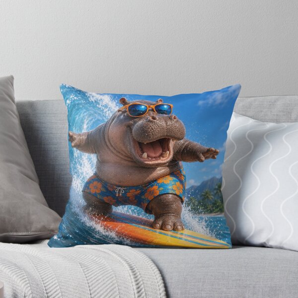 Item preview, Surfing Hippo designed and sold by Pond21.