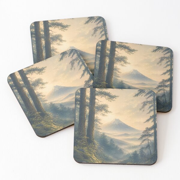 Item preview, Mount Fuji Forest Path Wall Art – Japanese Woodland Landscape, Misty Morning & Ukiyo-e Inspired Nature designed and sold by Tomoyo Art.